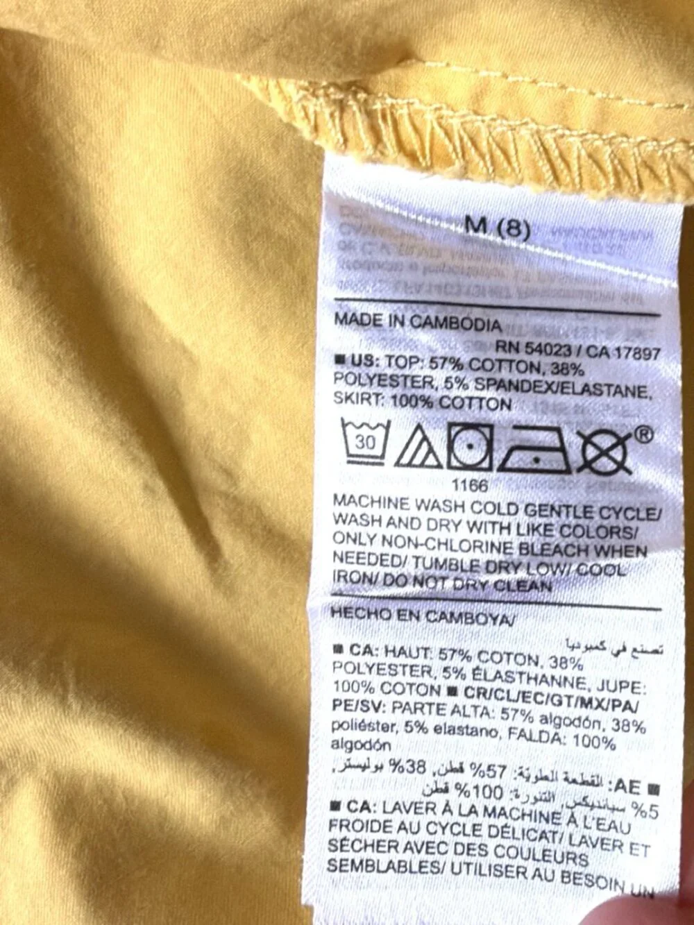 Old Navy Girls Size 8 Yellow Dress Sleeveless Mixed Material